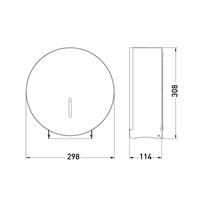 0302500 - Jumbo Toilet Roll Dispenser - Stainless Steel Dimensions