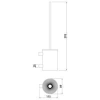 0302512 - Wall Mounted Toilet Brush & Holder Dimensions