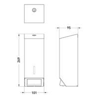 0302525 - Metal Soap Dispenser - Stainless Steel Dimensions