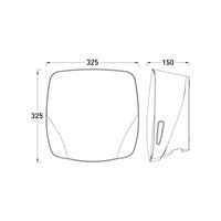 0302519 - Paper Towel Dispenser - Light Grey Trim Dimensions