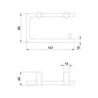 0302509 - Single Toilet Roll Holder - Stainless Steel Dimensions