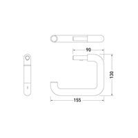 0300303 - Plastic Single Toilet Roll Holder in Light Grey Dimensions