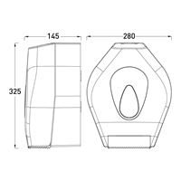 0302538 - Midi Jumbo Toilet Roll Dispenser - White Dimensions