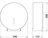 0302523 - Jumbo Toilet Roll Dispenser - White Dimensions