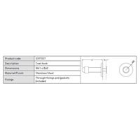 0397037 - Aqeuous Coat Hook For Glass - Stainless Steel